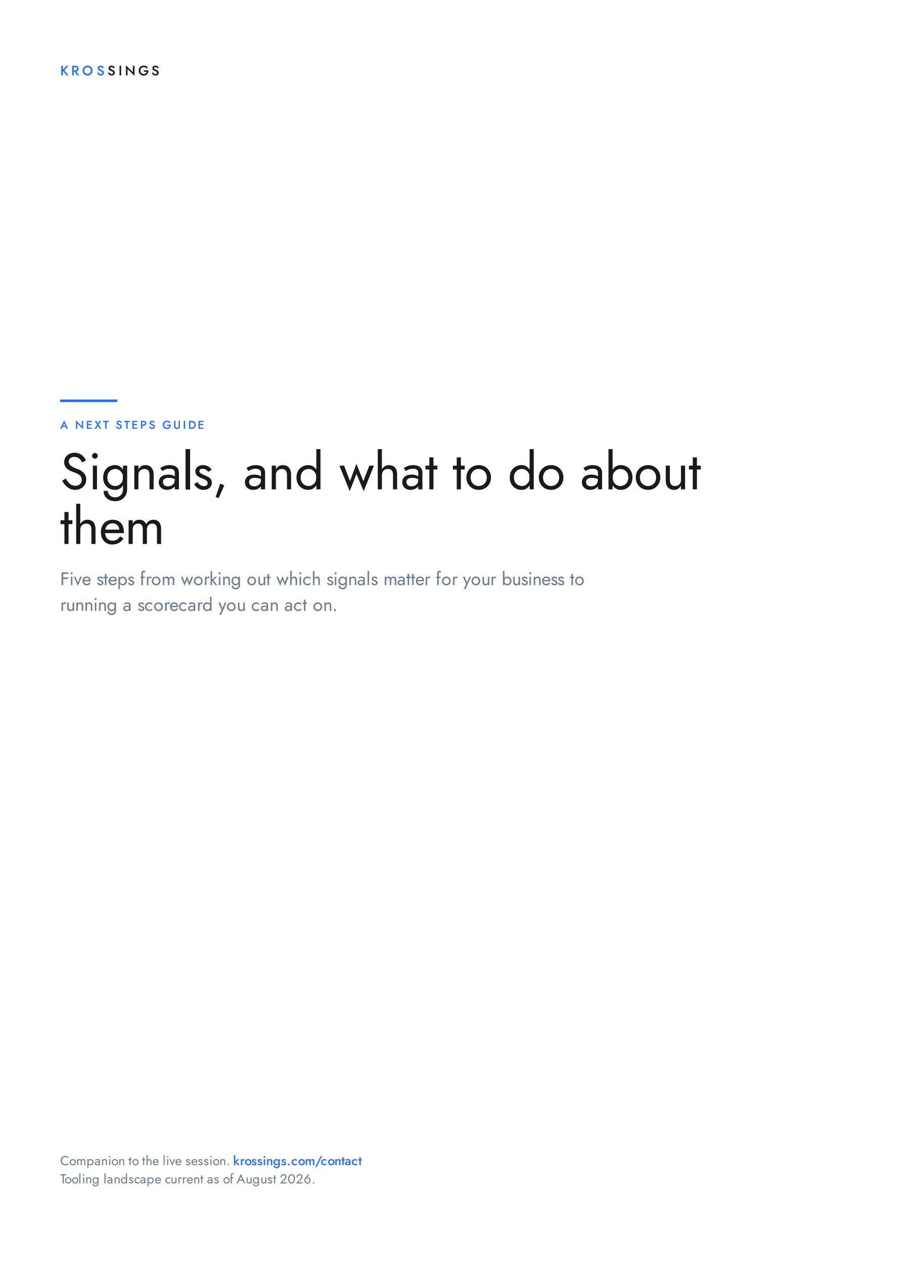 Signals, and what to do about them